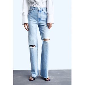NWT Zara Wide Leg Hi Rise Jeans Size 2